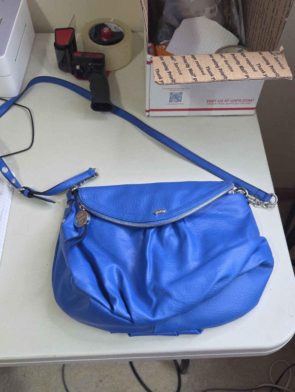 Juicy Couture Blue Leather Crossbody Bag